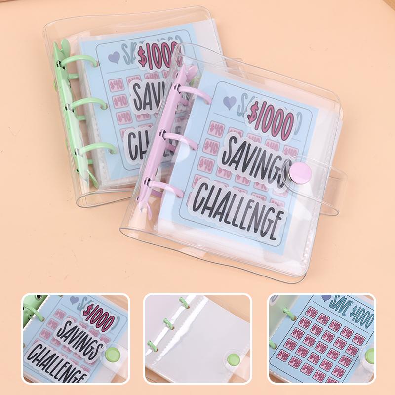 Mini Money Saving Challenge Binder 1000Usd Savings Challenge Binder Cash Budget Storage Book Envelope Savings Notebooks