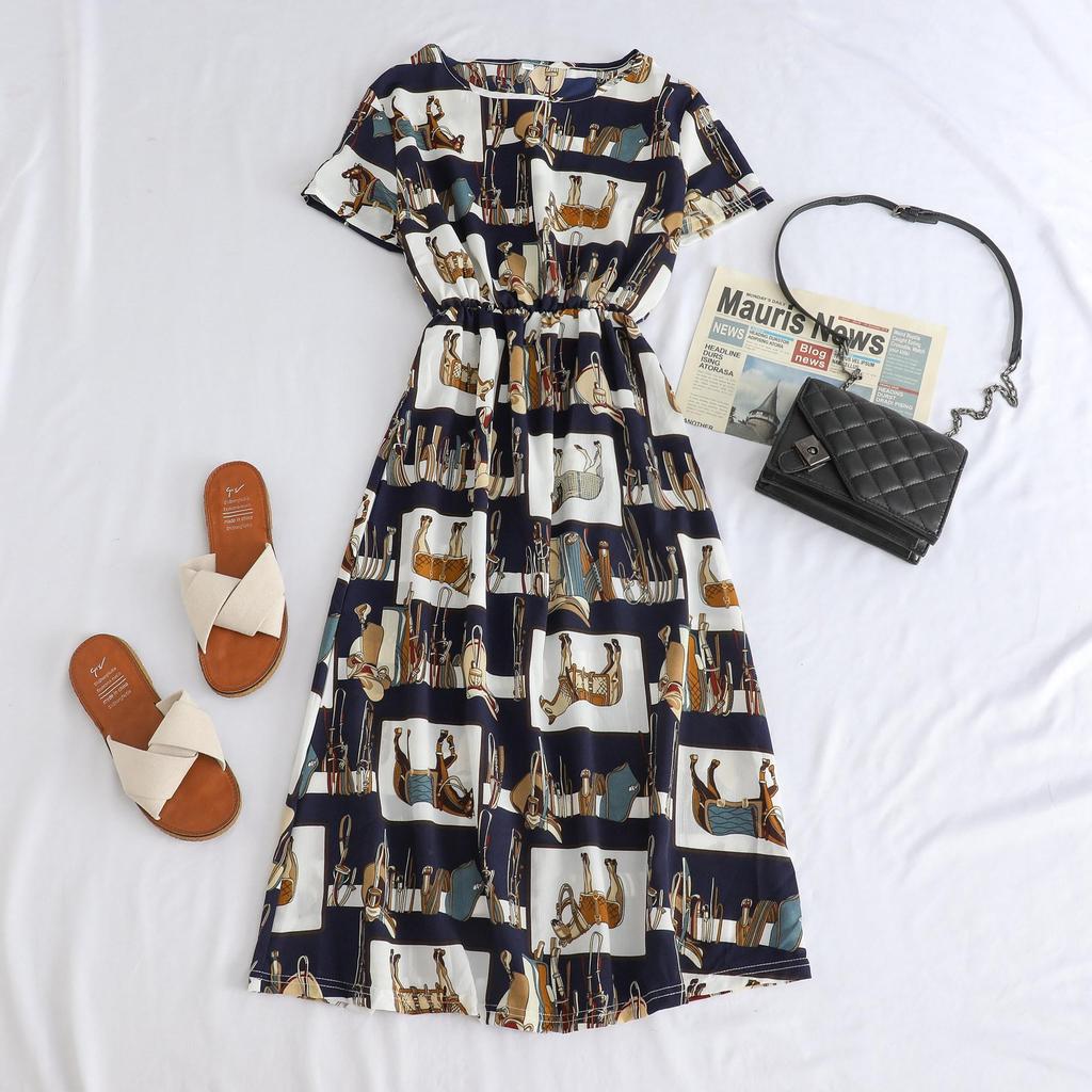 Southeast Asia Elegant Age-Reversing Midi Dress for Middle-Aged Women