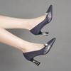 Women's Soft Leather Chunky Heel Open-Toe One-Strap Buckle Platform Sandals