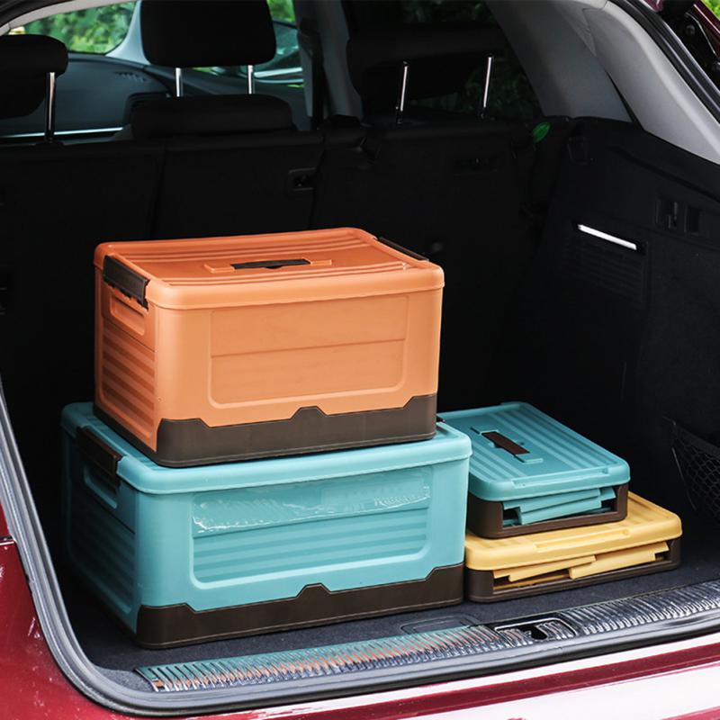 Duża pojemność składana skrzynia do przechowywania z pokrywką wielofunkcyjny organizer skrzynia na zabawki akademik plastikowy futerał do przechowywania