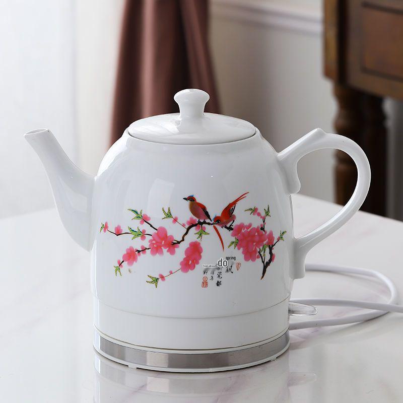Blue & White Porcelain Electric Kettle: Large Capacity, Automatic Power-Off, Perfect for Home Tea Boiling.