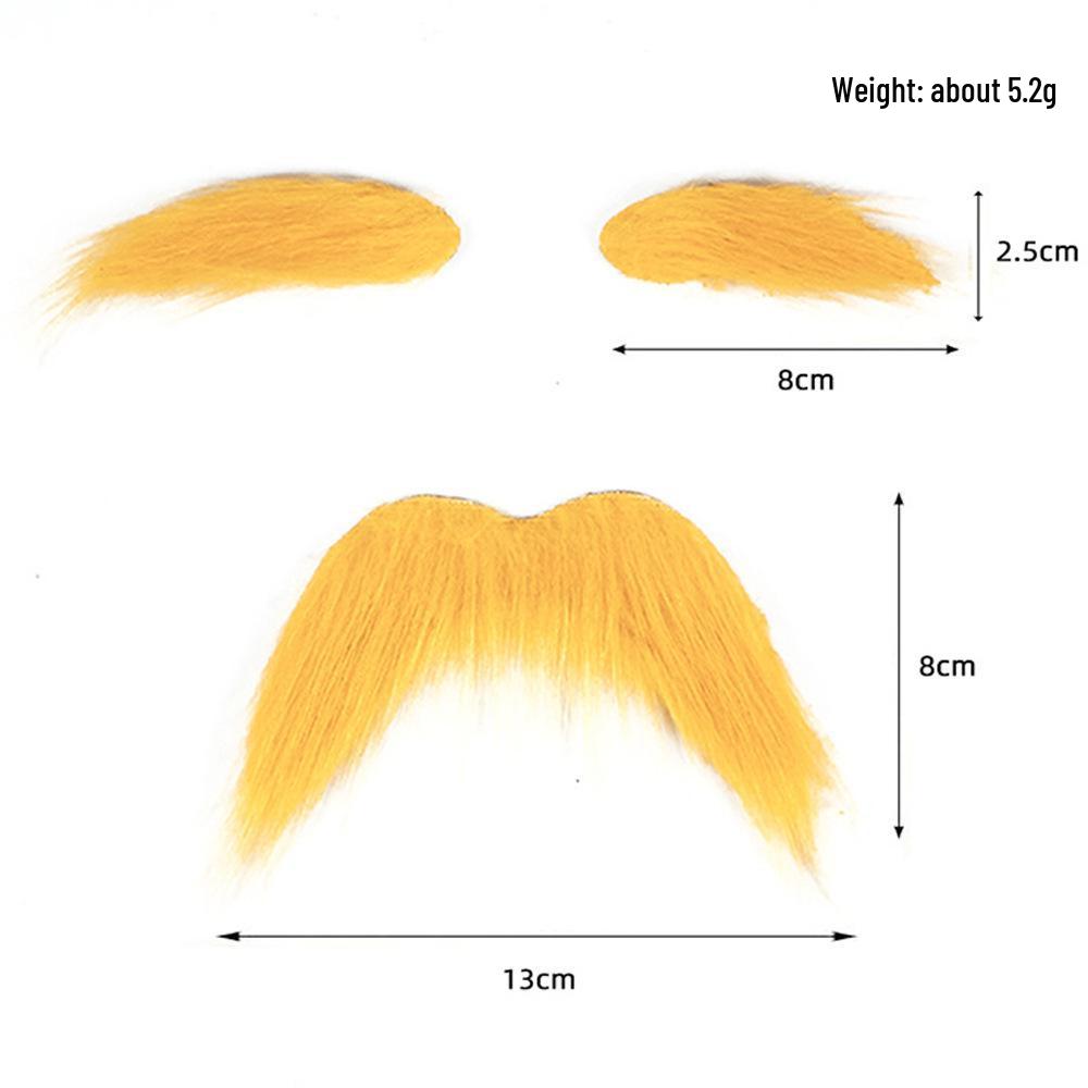 Yellow Old Man Beard and Mustache Party Costume Set