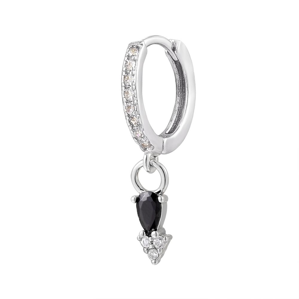 

HECHENG,1pc, Huggie Hoop Earrings for women,Rainbow Black Crystal Zircon ,snake bee Hanging Prevent Allergy Earrings 1 piece