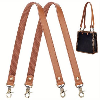 2pcs 22in Brown Purse Strap Handles, Crochet Bag Strap Shoulder Bag Strap , Underarm Bag Purse Handle Bags, DIY Wallet Making