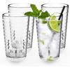 Plastic Tumblers Cups, [UNBREAKABLE Acrylic] Plastic Water Tumbler Drinking Glasses, 13-Ounce Set of 4, Shatter-Proof, Dishwasher Safe, BPA Free,