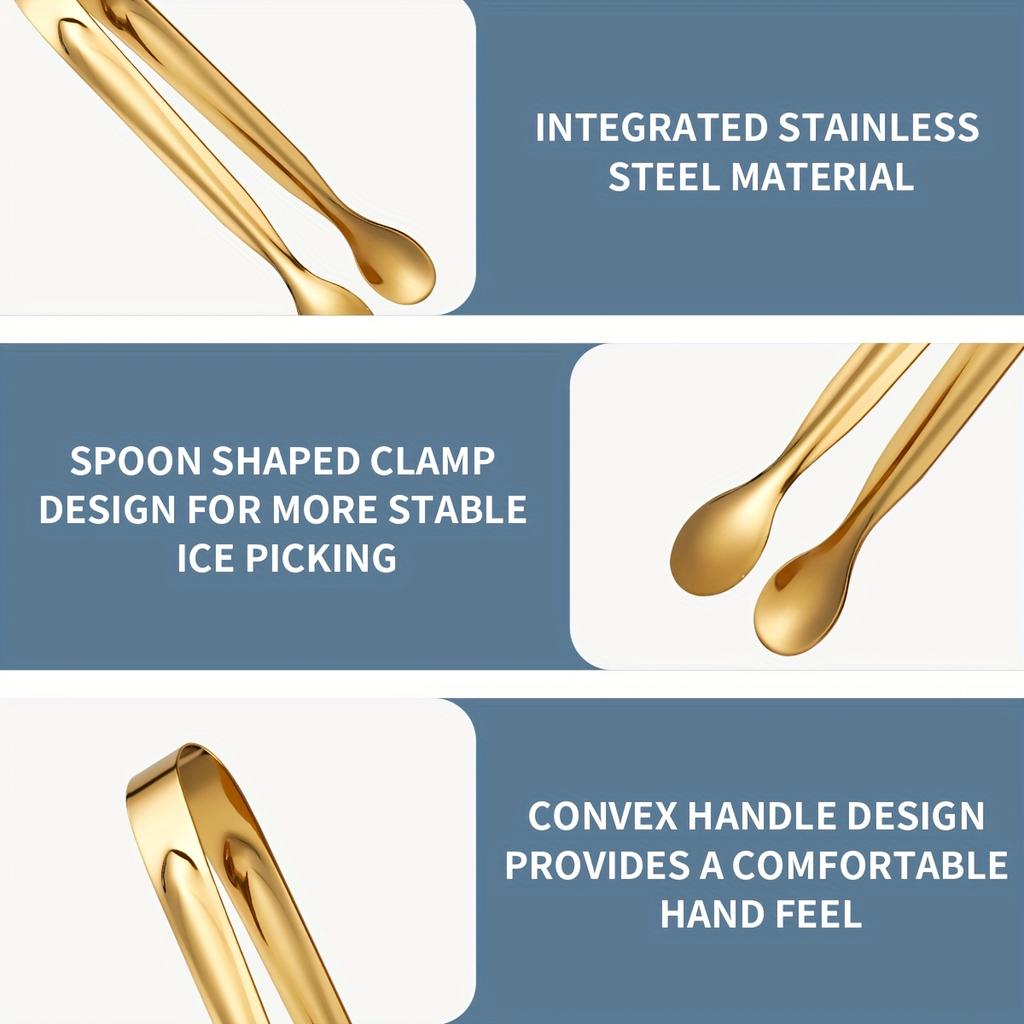 10pcs Stainless Steel Mini Tongs Set, Durable for Snacks, Cheese, Ice Bucket, Appetizers, Candy and Ice, Perfect for Buffet Bars and More