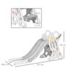Slide for children aged 1.5 to 3 years. Rocket design. Sticker set. Grey. 157 x 46.5 x 80 cm