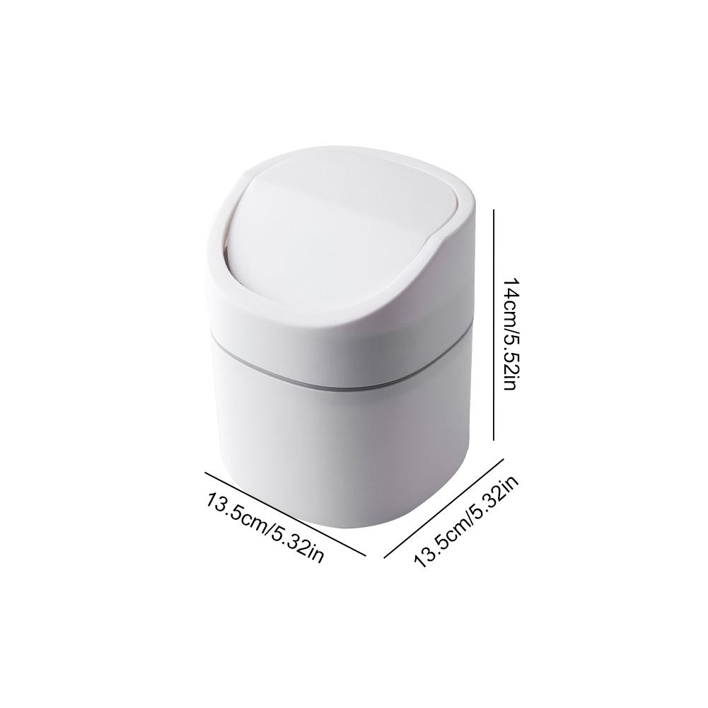 Mini Trash Can with Lid Plastic Desktop Garbage Basket Sundries Barrel Box Removable Lid for Office Desk Bathroom Garbage Can