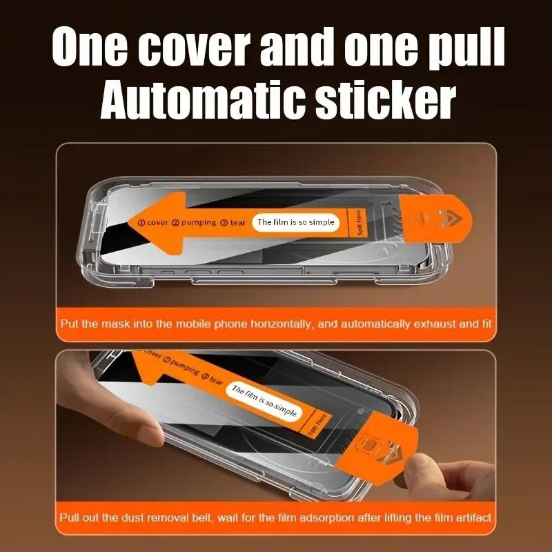 3-teiliger staubfreier Installations-Displayschutz für iPhone 16E 15 14 13 12 11 Pro Max Plus Mini XR X XS gehärtetes Glas