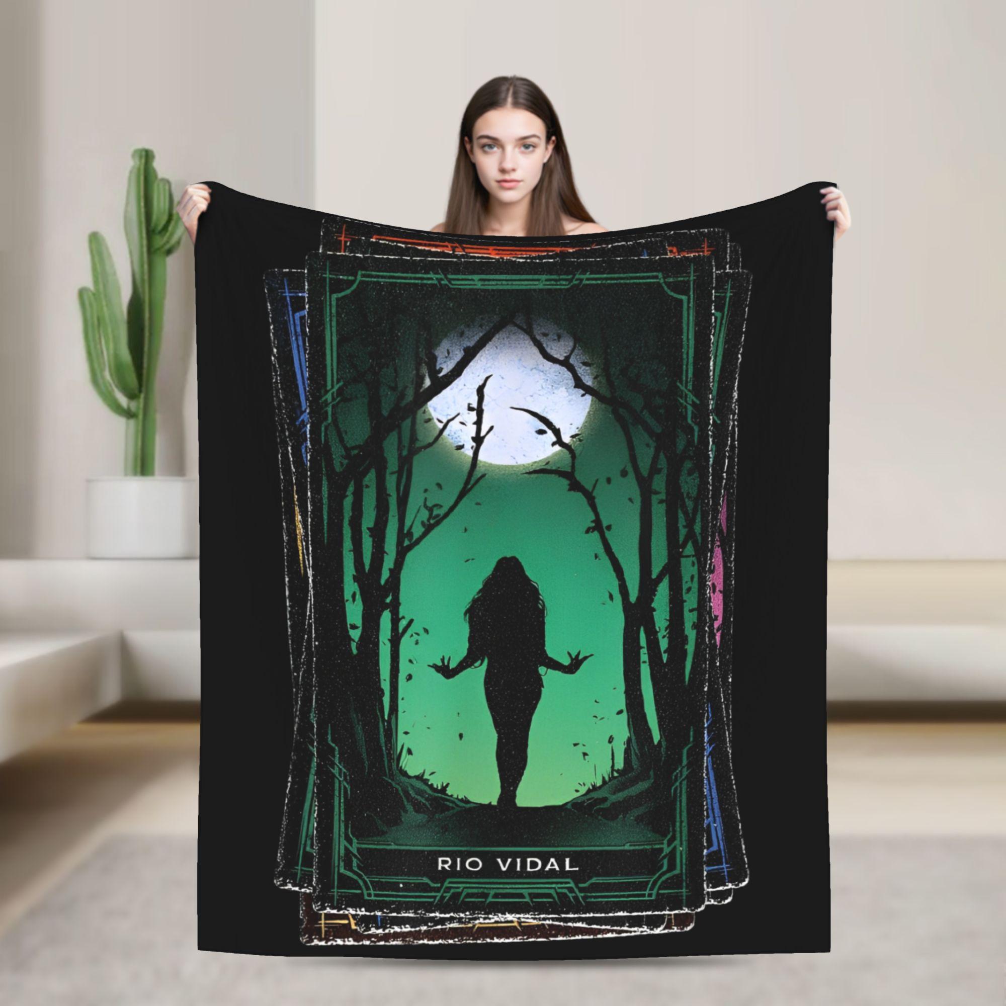 Agatha All Along Rio Vidal Tarot Card Blanket Fleece Movie Harkness Soft Throw Blanket for Bedspread Quilt Multifunction 30x40in