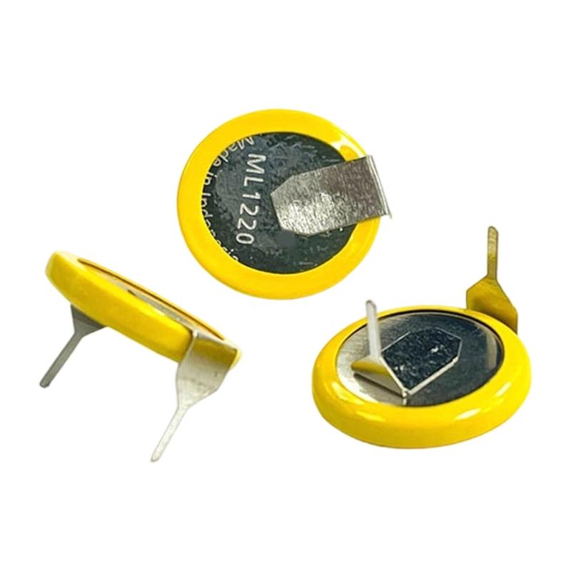 Metal Solder Tab ML1220 3V Button Battery with Soldering Pin For Clock Backup And Precised Instrument