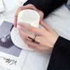Women Minimalism Fashion  Geometry One Font Open Band Ring