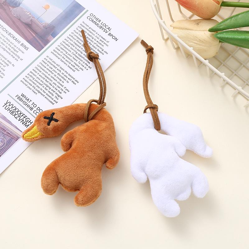 Creative Roast Duck Keychain Pendant - Cute Goose Plush Toy Bag Charm Accessory