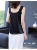 Women's V-Neck Satin Camisole - Sleeveless Black or White Top