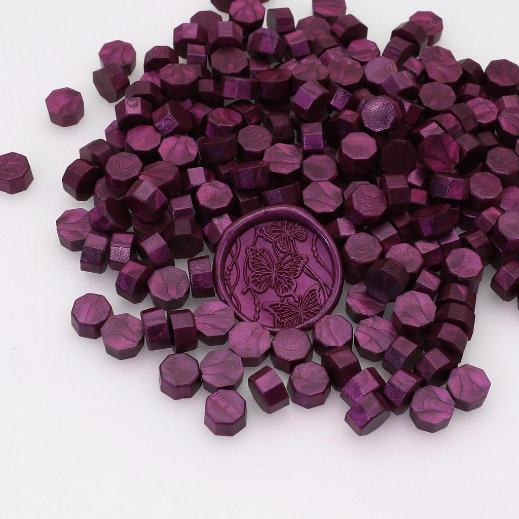 148 Pearlescent Octagonal Sealing Wax Beads - Mixable Colors, 500g Package