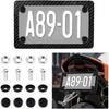 Motorcycle Carbon Fiber License Plate Frame,Stainless Steel Motorcycle License Plate Frame Kit Includes Screws,Nuts,Screw Covers,Personalized