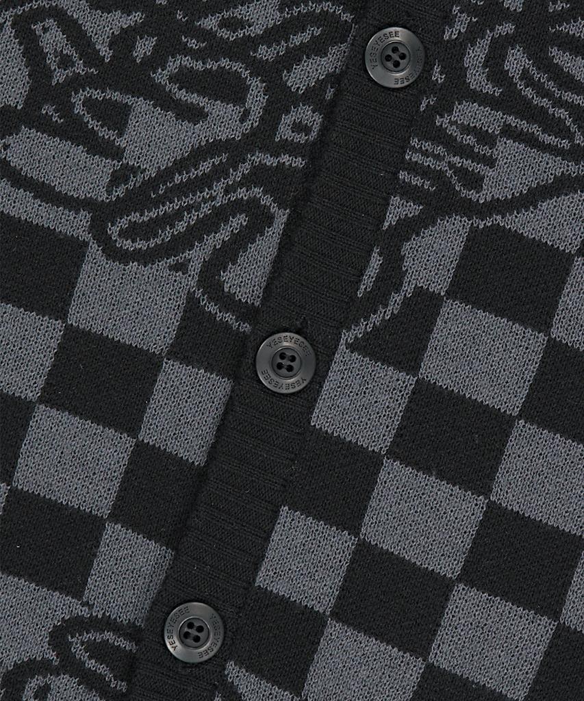 Yeseyesee Y.E.S Checkerboard Cardigan Black