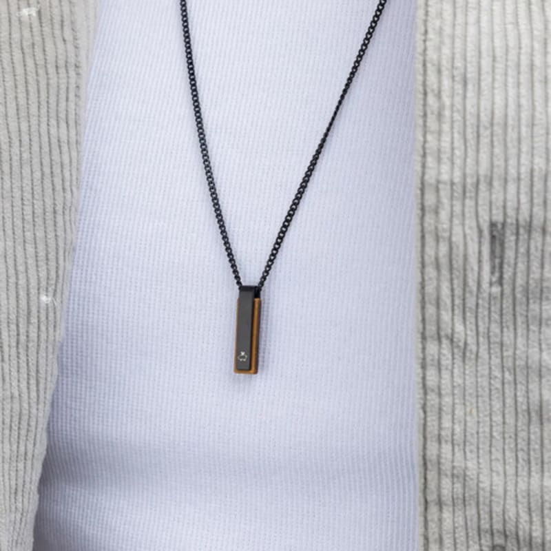 PIG & HEN Monolith Necklace - Tiger Eye X Black