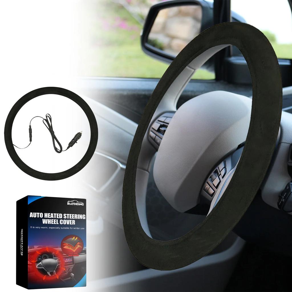 New Heated Steering Wheel Cover 12V Winter Warmer Hand Warmer Anti-slip Car Accessories