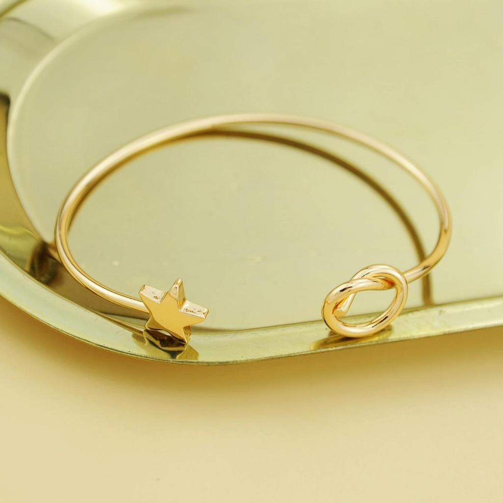 European & American Style Star Knot Openable Copper Bracelet - Versatile Korean Fashion Jewelry Accessory