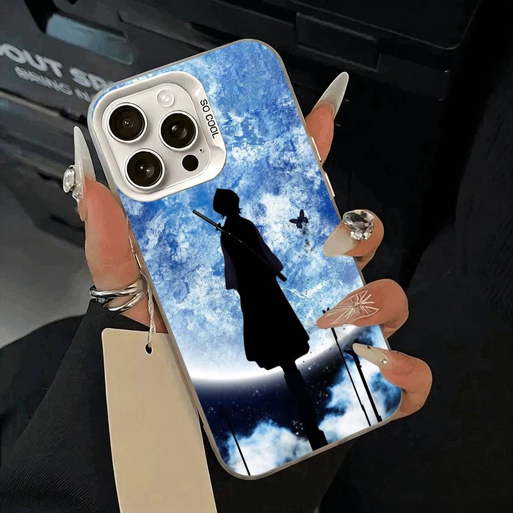 

B-Bleach- anime- Rukia- Kuchiki Phone Case For iPhone 17,16,15,14,13,12,11 Plus,Pro Max,XS,white silver phone case iPhone15pro