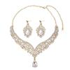 2026 Big Water Drop Jewelry Direct Sales European and American Necklaces Earrings Two-piece Set Flower Bride Retro High-end Design Set
