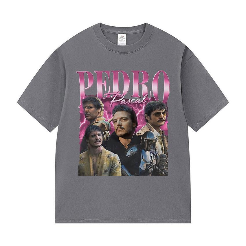 2025 Summer Actor Pedro Pascal Movie Graphic Tshirt Mens Retro Highquality Fashion Clothes 100 Cotton Oversized Tshirt