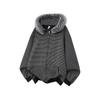 Unisex Retro Striped Hooded Zip-Up Sweatshirt With Faux Fur Trim Oversized Fit Fall Casual Outerwear