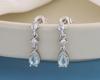 New Fashion Blue Water Drop Geometric 925 Sterling Silver Jewelry Temperament Exquisite Earrings E059