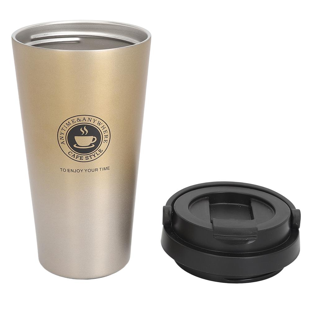 Isolerad kaffemugg med lock Resa Rostfri stålkaffekopp Bärbar Isolerad Bilkaffekopp