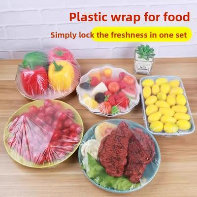 100 Pièces Manchon Film Alimentaire Jetable Élastique à Bouche Élastique de Qualité Alimentaire Ménager Sans Déchirure