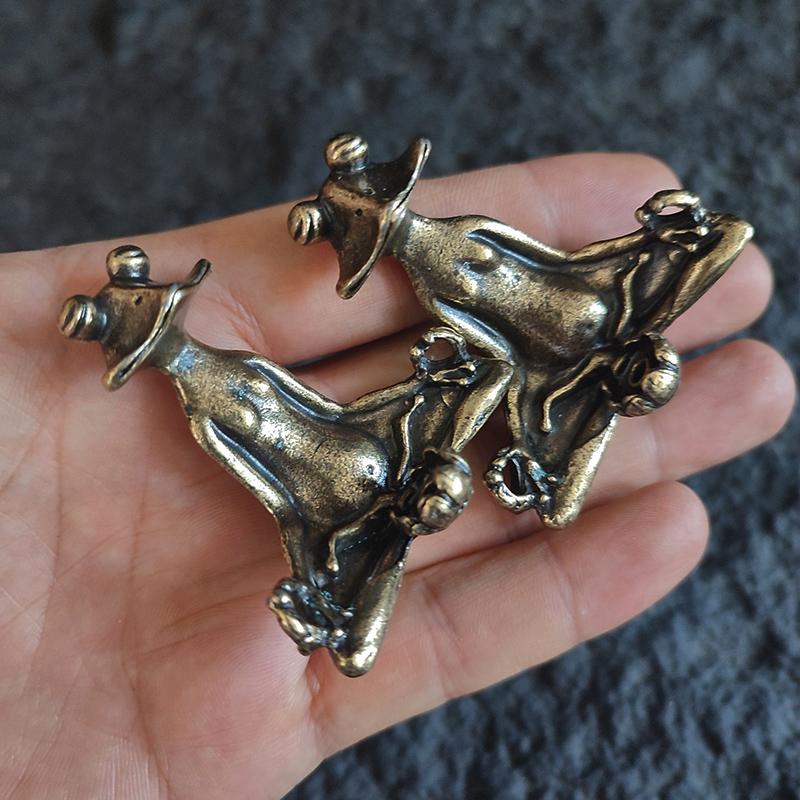 Vintage Messing Zen Frosch Meditation Buddhistische Statue Metall Ameise Schildkröte Skulptur Räuchergefäß Haushaltsdekoration Tee-Haustiere