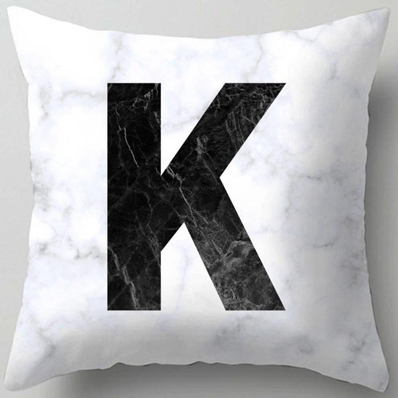 Marble Letter Print Pillowcase Decorative Pillow Sofa Cushion Cover Home Decor Pillowcase