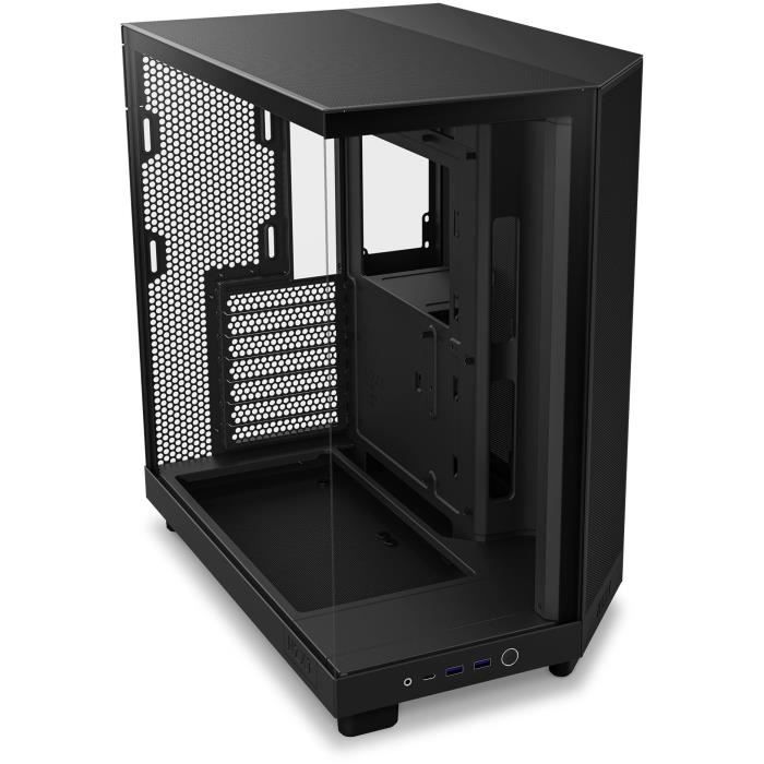 Boitier moyen-tour - nzxt - cc-h61fb-01 - h6 flow - double chambre - noir - 3 ventilateurs inclus