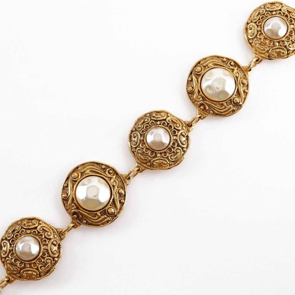 Chanel Naszyjnik vintage Platerowane Złoto/Sztuczna perła 138,3g Kobiety Używany