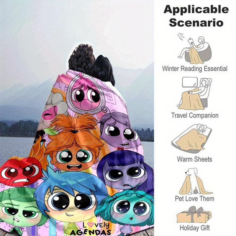 1pc Inside Out Printing Blanket - Soft, All-Season Throw for Office Blanket,  | Personalized Gift with Adorable Cartoon Design