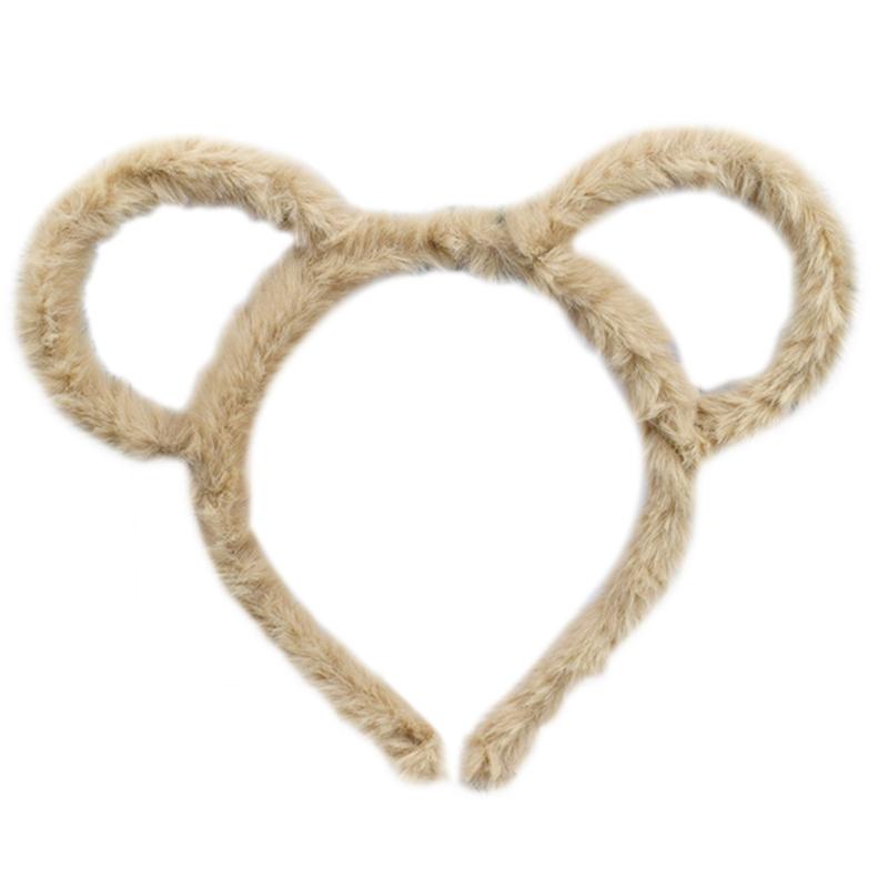 Soft Bear Ears Headbands Plush Mouse Hair Hoop for Washing Face Cartoon Animal Hairbands Halloween Costume Cosplay Headpiece
