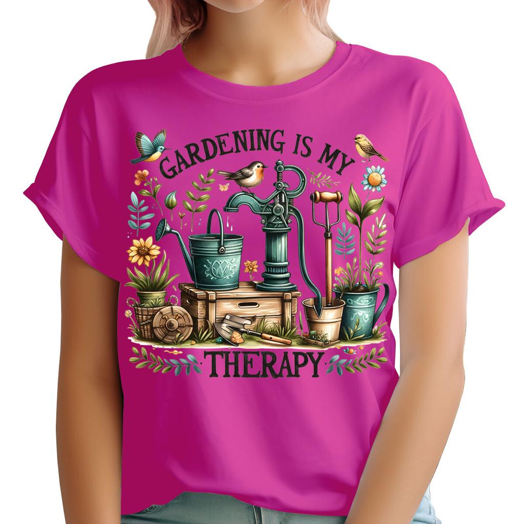 Gardening Is My Therapy Funny Garden Lover Gardeners Unisexs TShirts Top Ta91