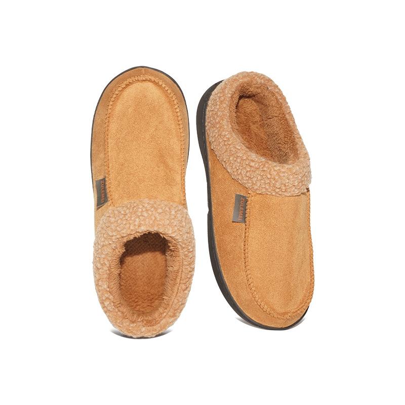 Men's Warm and Non Slip Autumn and Winter Fur Slippers, Home Thick Soled Warm Cotton Slippers
