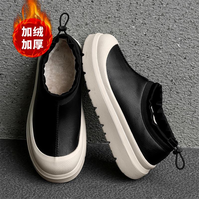 

2025 winter of the same matte fur integrated velvet thick-soled men s and women s snow boots couple contrasting cotton shoes 44