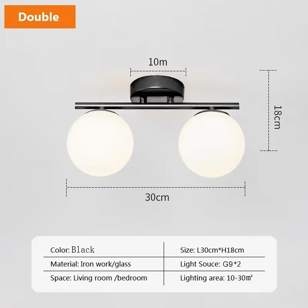 LED Glass Ceiling Light Milk White Ball For Living Room Entrance Hallway Bedroom Restroom Study Checkroom Indoor Lighting