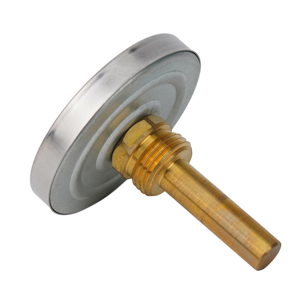 Bimetal Thermometer 1/2\" Axial Screw-in Bimetallic Control Temperature Heating 120°C With Copper Sheath Home Shop