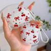 Transparent red bow cherry with AirPods 1/1 generation protective case Apple Pro/1 wireless bluetooth headset
