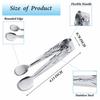 Sunenlyst Mini Serving Tongs, 4-inch Rose Stainless Steel Sugar Cube Tongs, Silver Small Ice Tongs for Tea/Coffee Parties, Appetizers, and Desserts (S