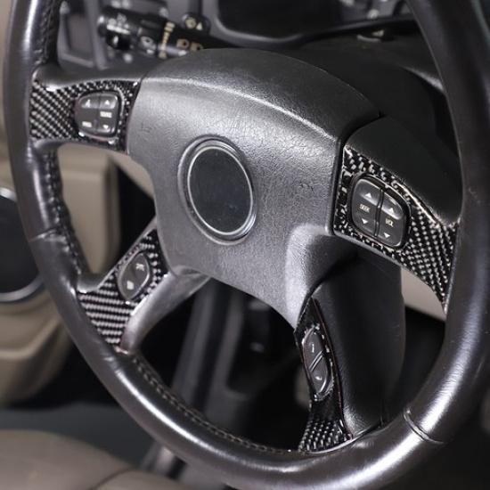 Carbon fiber Steering Wheel Button Cover Trim Sticker For Hummer H2 2003-2007