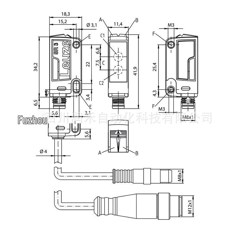 PRK3C/6G-M8 Leuze Photoelectric Sensor 50137154 - Brand New, In Stock