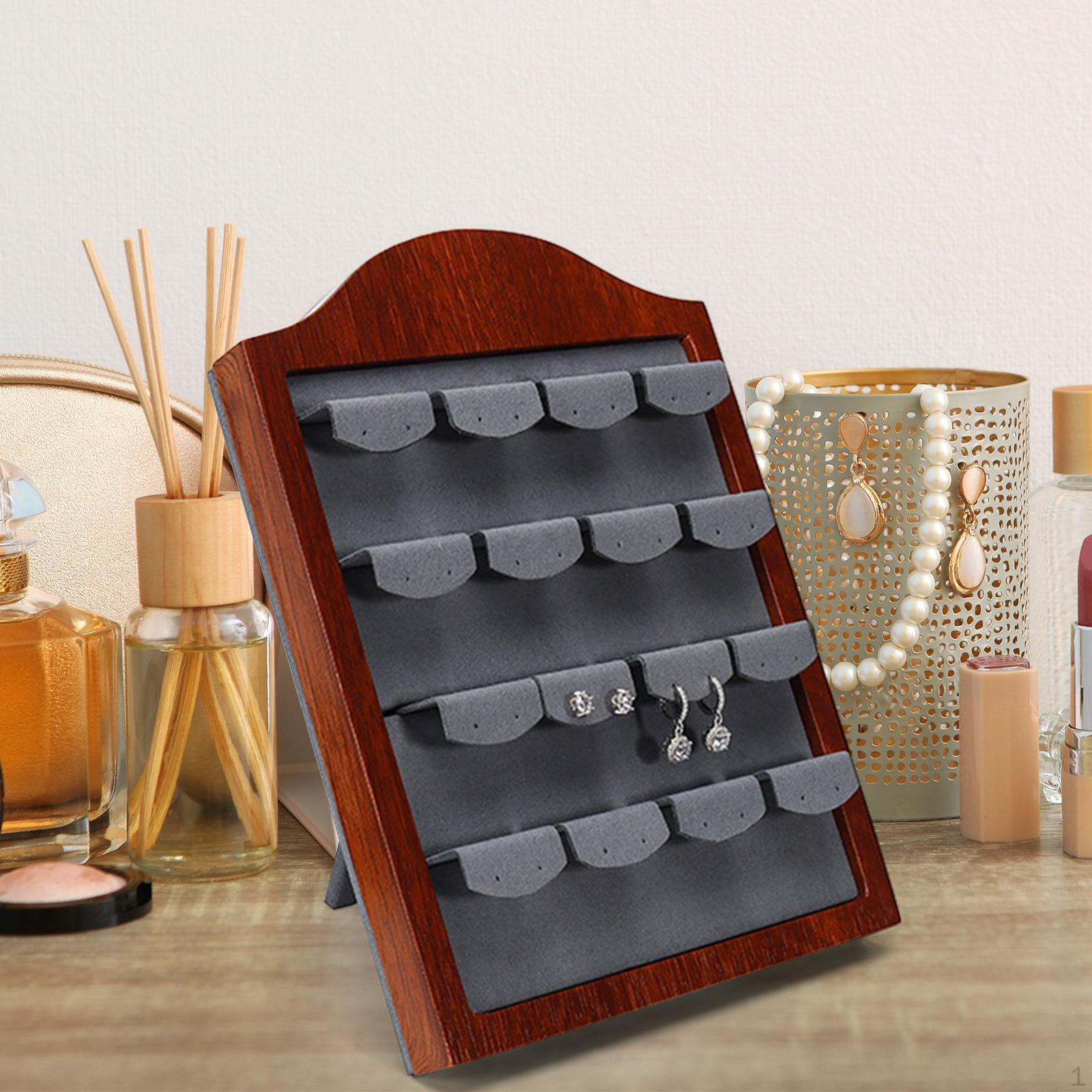 

Демонстрационный стенд для продавцов, 12 пар ювелирных изделий из цельного дерева, продающих продавцов серый