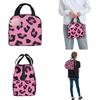 Rosa Leopard Tierprint Isoliert Lunchtasche Kühltasche Wiederverwendbar Großer Tragetasche Brotdose Aufbewahrungstaschen für Lebensmittel Büro Reise