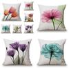 Premium Cotton Linen Pillow Case With Timeless Tulips Design For Home Decor