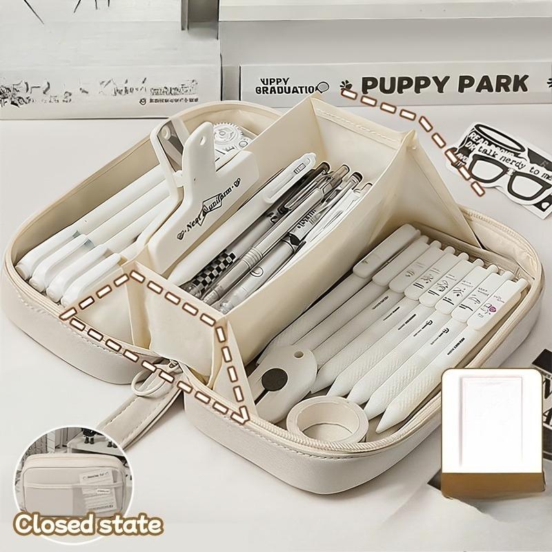 Ins style large-capacity pen bag, new makeup bag, pencil stationery storage box, stationery pen bag